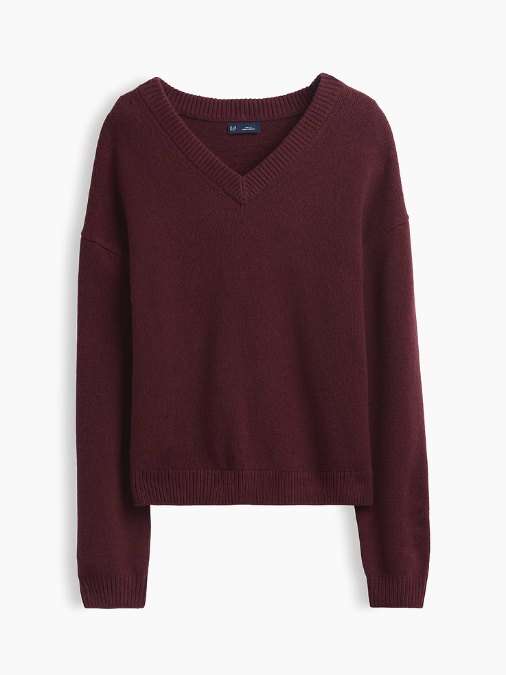 Image number 6 showing, CashSoft Oversized V-Neck Sweater