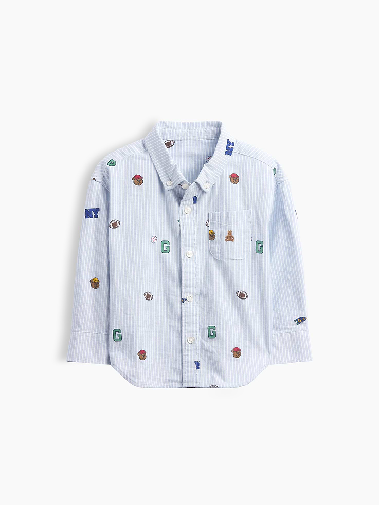 Image number 2 showing, Baby & Toddler Print Oxford Big Shirt