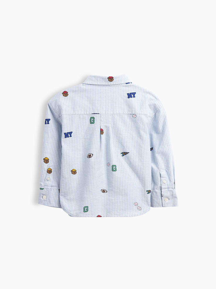 Image number 3 showing, Baby & Toddler Print Oxford Big Shirt