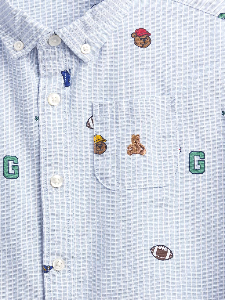 Image number 4 showing, Baby & Toddler Print Oxford Big Shirt