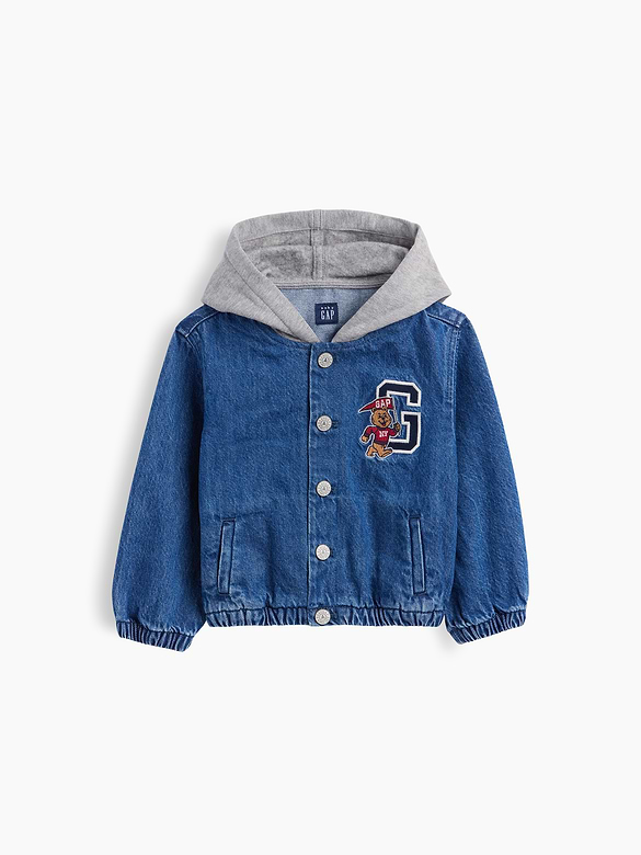 Baby & Toddler Denim Varsity Bomber Jacket