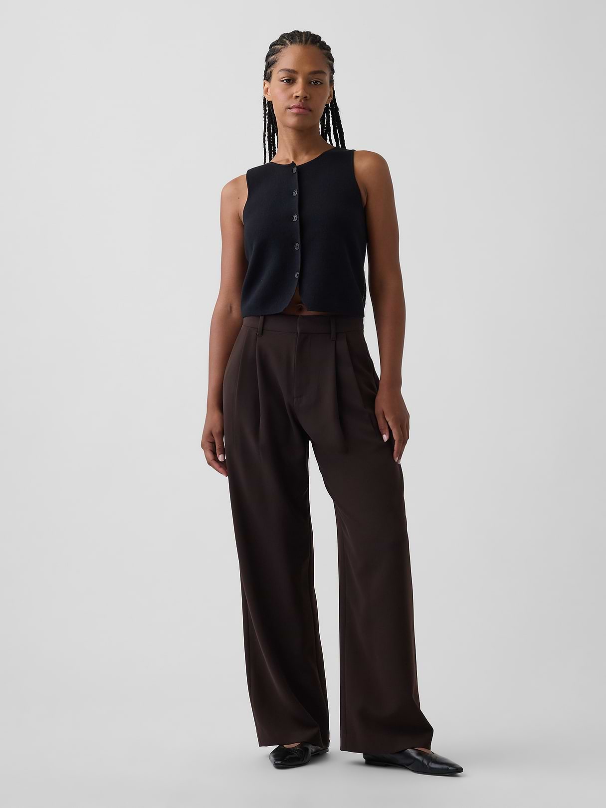 Curvy 365 High Rise Pleated Trousers | Gap