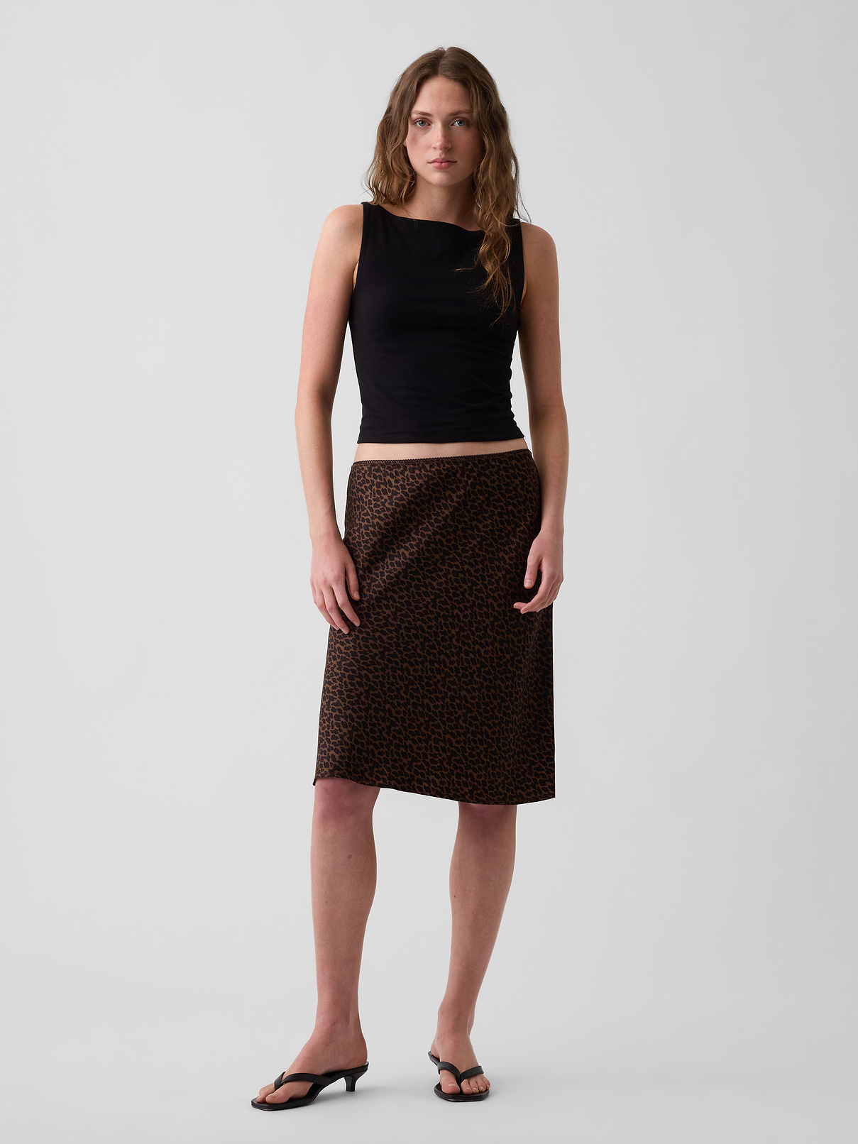Satin Bias-Cut Skirt