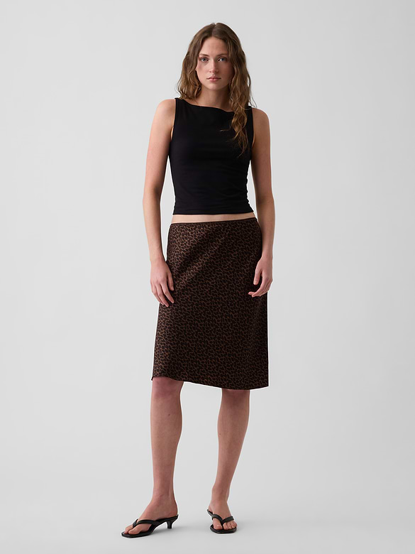 Satin Bias-Cut Skirt
