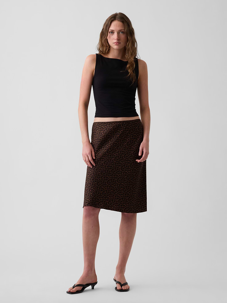 Image number 1 showing, Satin Bias-Cut Skirt