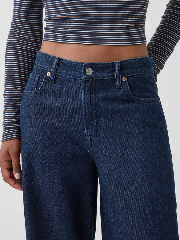Curvy Mid Rise UltraSoft Baggy Jeans