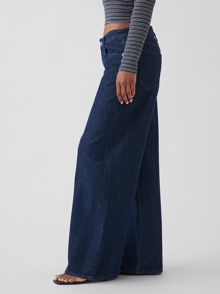 Image number 3 showing, Curvy Mid Rise UltraSoft Baggy Jeans