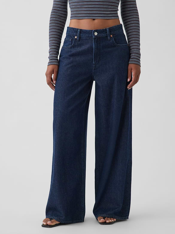 Curvy Mid Rise UltraSoft Baggy Jeans