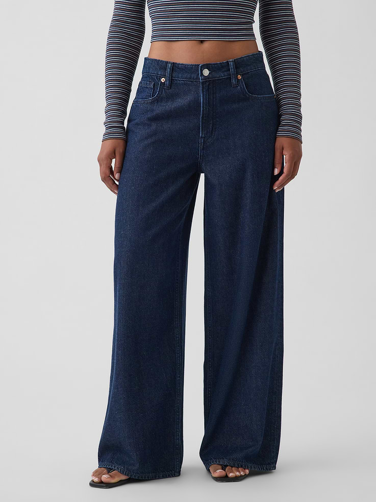 Image number 2 showing, Curvy Mid Rise UltraSoft Baggy Jeans