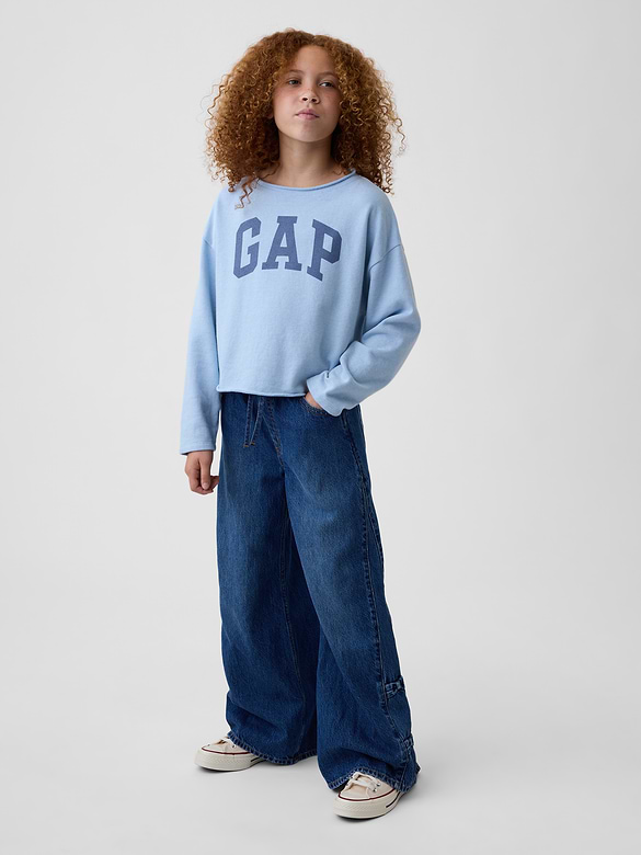 Kids Low Rise Bow Easy Baggy Jeans