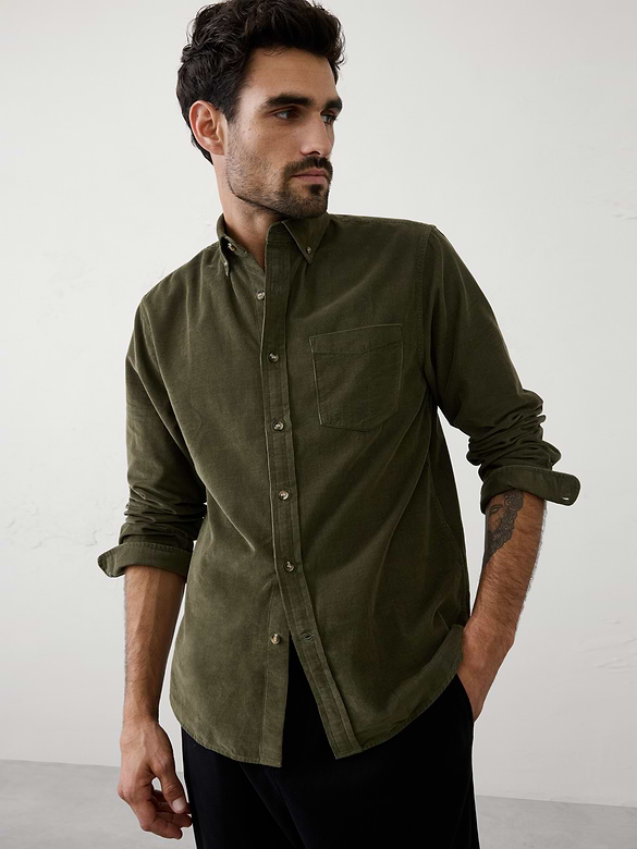 Slim-Fit Fine Wale Corduroy Shirt