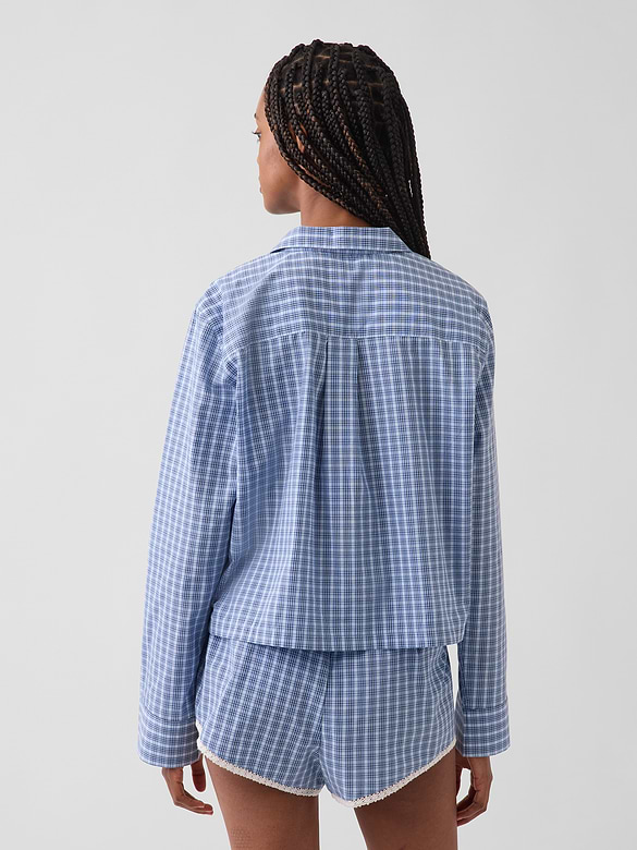 Poplin Oversized Crop PJ Shirt
