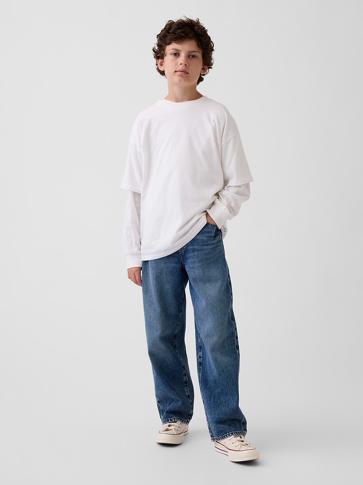Image number 1 showing, Kids Baggy Taper Jeans