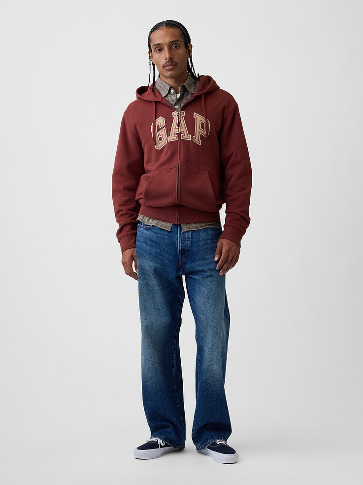 Image number 2 showing, Adult VintageSoft Arch Logo Zip Hoodie