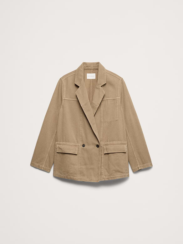 Cotton-Linen Utility Blazer