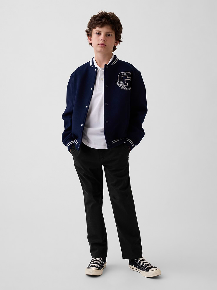 L'image numéro 1 présente Pantalon kaki d’uniforme étroit et extensible pour Enfant