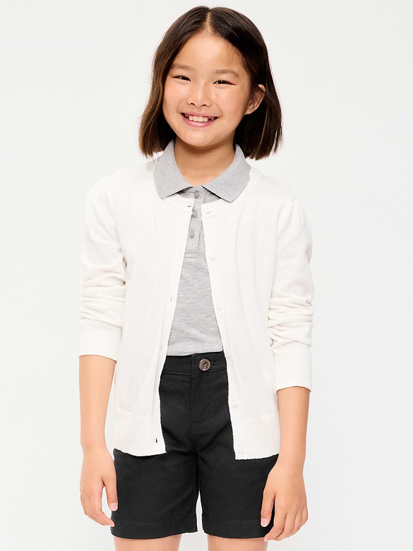 School Uniform Button-Up Cardigan for Girls