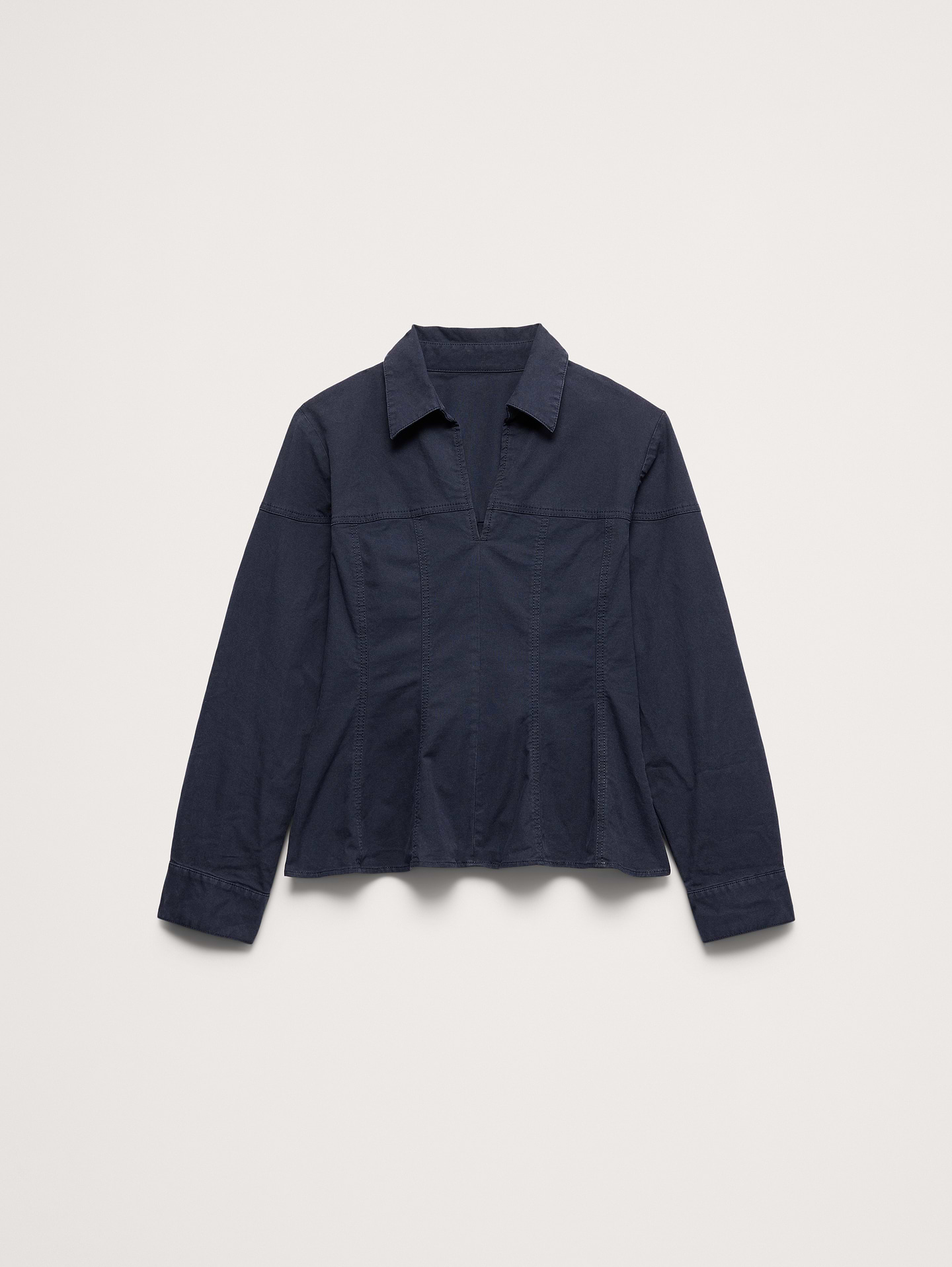 Image number 6 showing, Stretch-Cotton Pleated-Waist Top