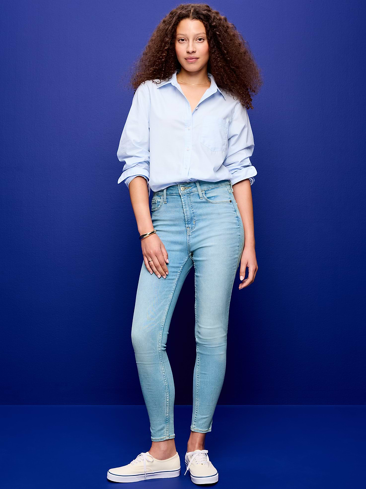 Image number 1 showing, Extra High-Waisted Rockstar 360° Stretch Super-Skinny Jeans