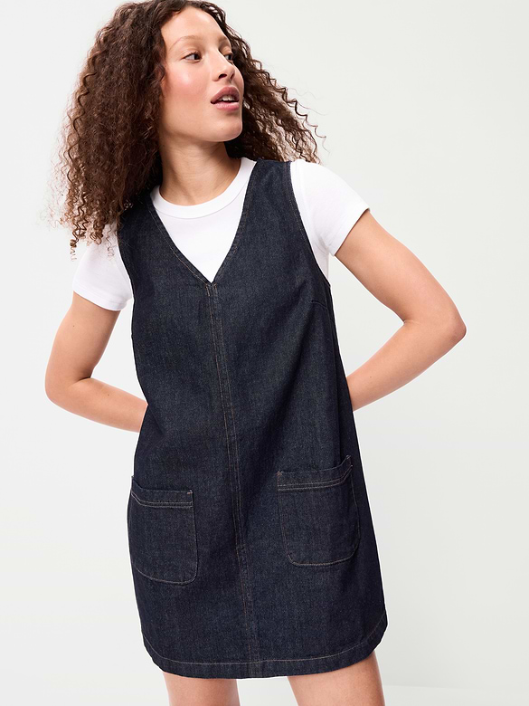 Patch Pocket Denim Mini Dress