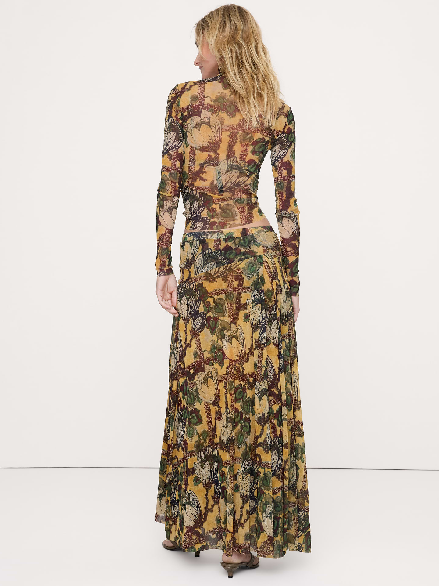 Image number 2 showing, Mesh Pleated Maxi Skirt