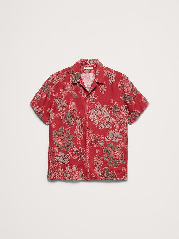 Chemise de vacances coupe standard en lin