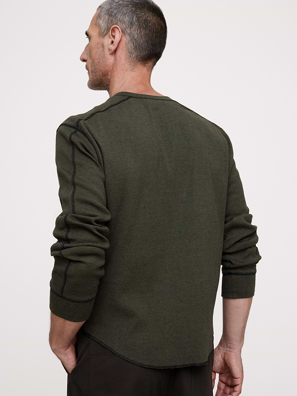 Ribbed Cotton Henley T-Shirt