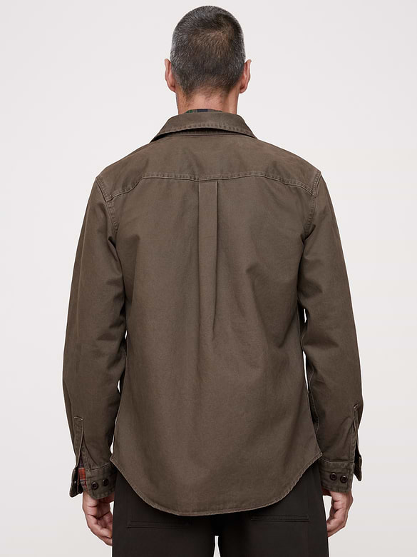 Veste-chemise en sergé de coton