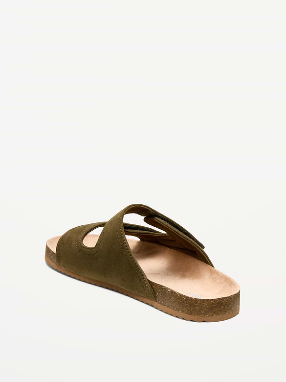 Faux-Suede Double-Strap Slide Sandals for Men