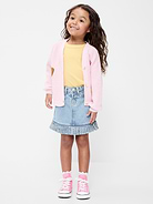 Image number 1 showing, High-Waisted Fringed-Hem Jean Skirt for Toddler Girls