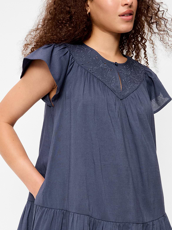 Flutter-Sleeve Mini Swing Dress