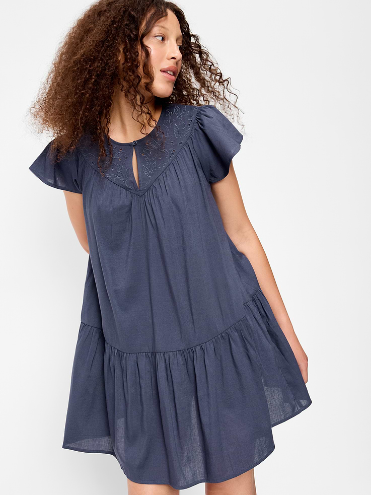 Image number 3 showing, Flutter-Sleeve Mini Swing Dress
