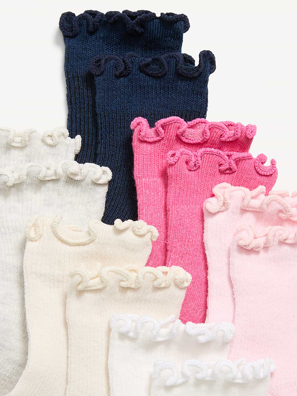 Ruffle-Cuff Crew Socks 6-Pack for Toddler & Baby
