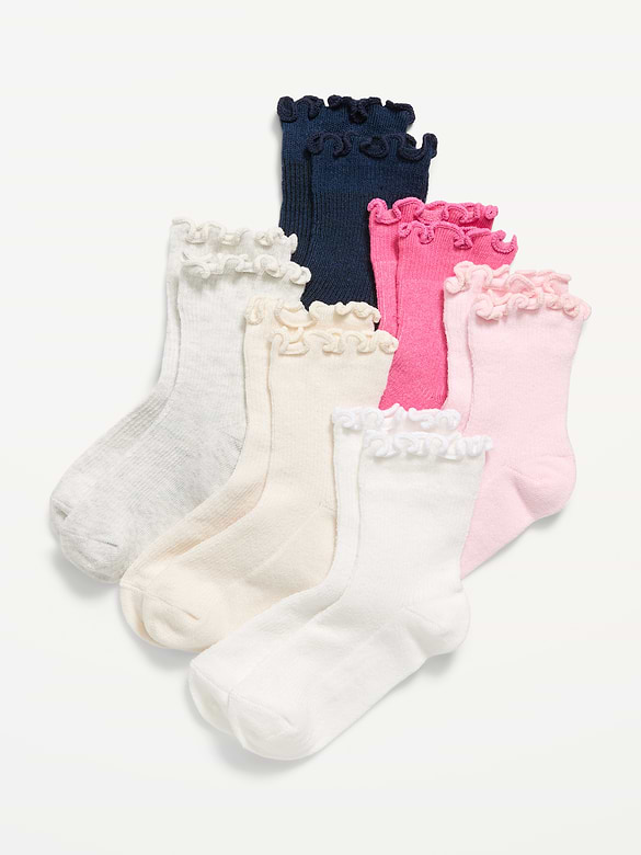 Ruffle-Cuff Crew Socks 6-Pack for Toddler & Baby