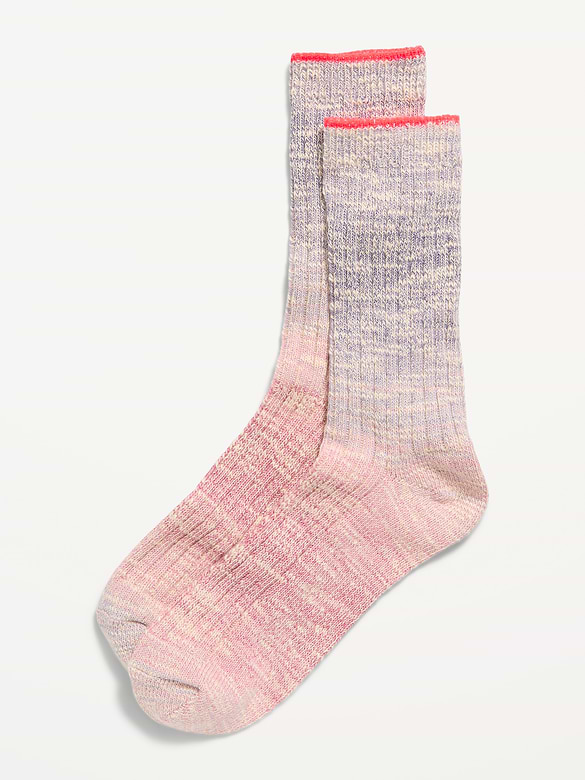 Slouchy Textured Crew Socks for Women