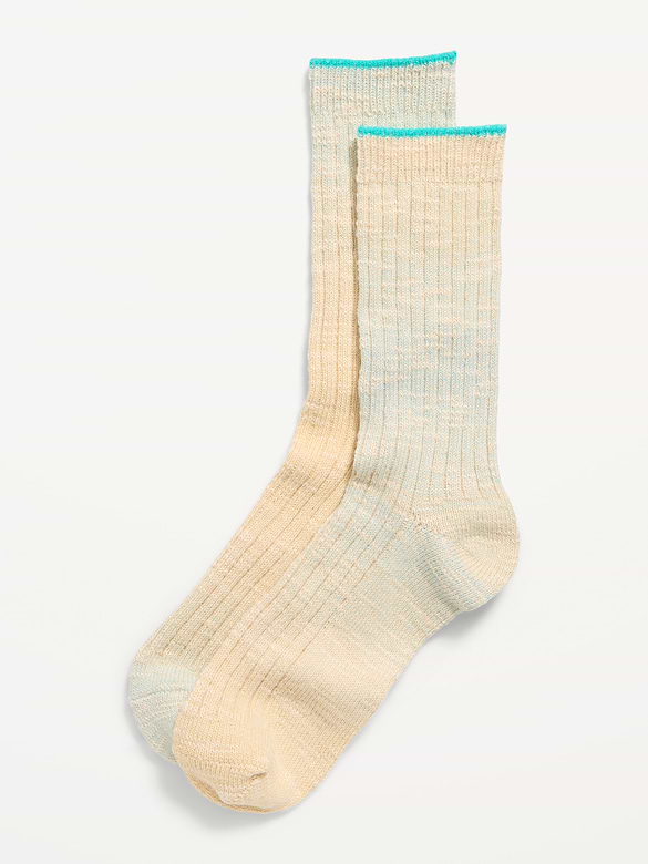 Slouchy Textured Crew Socks for Women