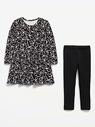 Image number 2 showing, Printed Waffle Knit Dress and Leggings Set for Toddler Girls