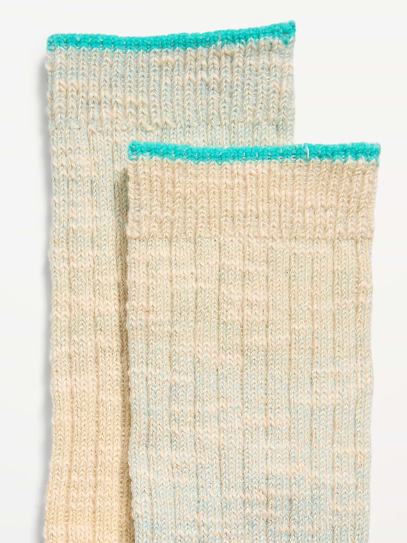 Slouchy Textured Crew Socks for Women