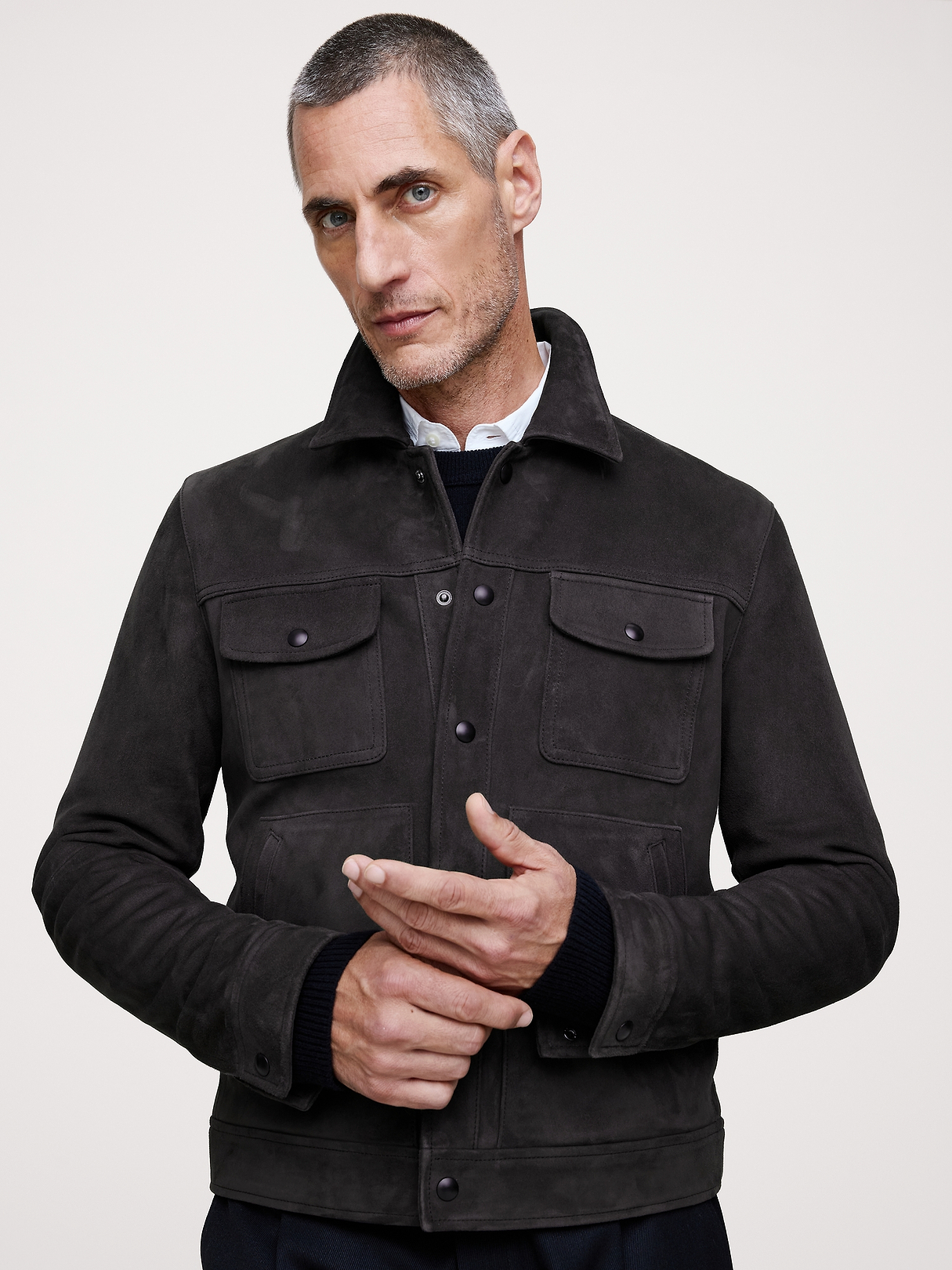 Suede Trucker Jacket | Banana Republic