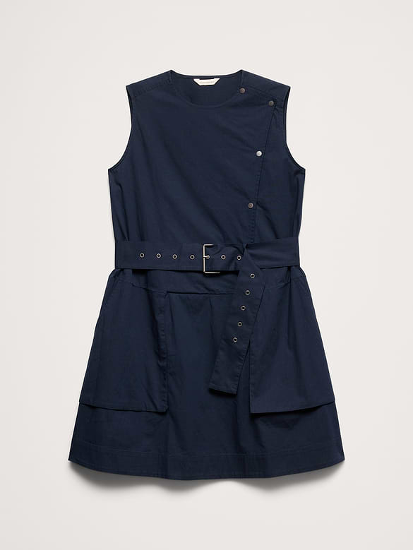 Robe utilitaire courte en coton extensible