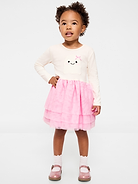 Image number 1 showing, Long-Sleeve Graphic Tutu Dress for Toddler Girls