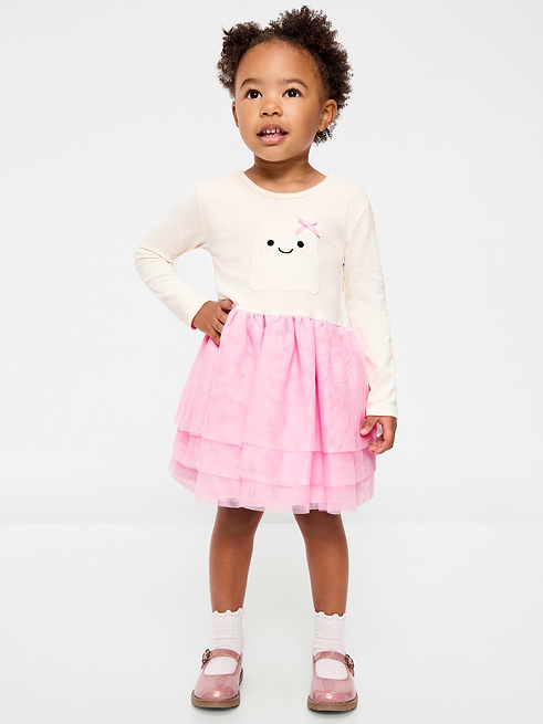 Long Long-Sleeve Graphic Tutu Dress for Toddler Girls on clearance at Old Navy — 60% off