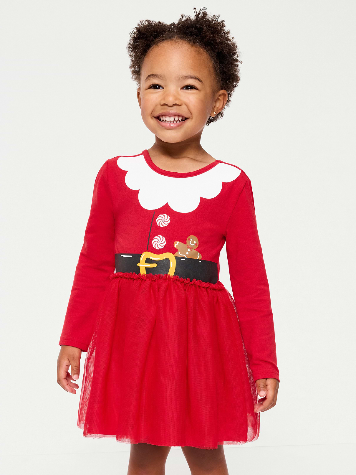 Image number 1 showing, Long-Sleeve Holiday Tutu Dress for Toddler Girls