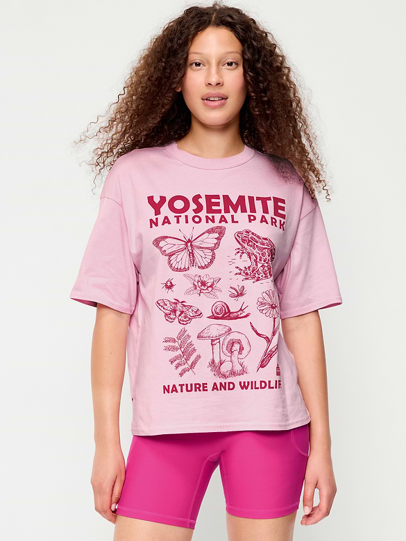 Yosemite National Park Crew-Neck Oversized T-Shirt