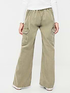 Image number 2 showing, Pull-On Low-Rise Super Baggy Wide-Leg Cargo Jeans for Girls
