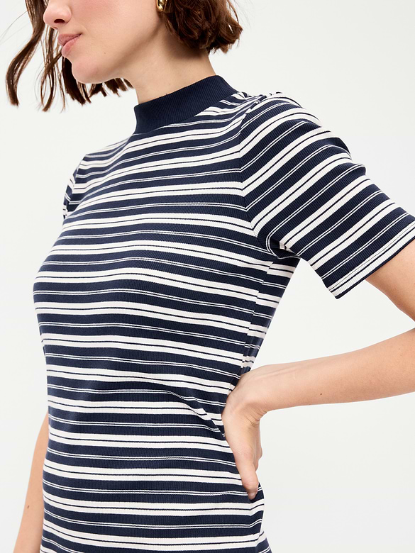 Snug Mock-Neck Bodycon Mini Dress