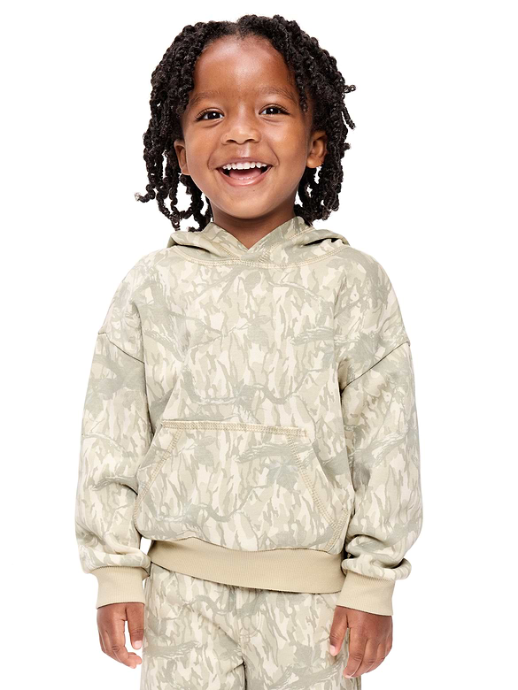 Chandail à capuchon droit surdimensionné et délavé pour tout-petit