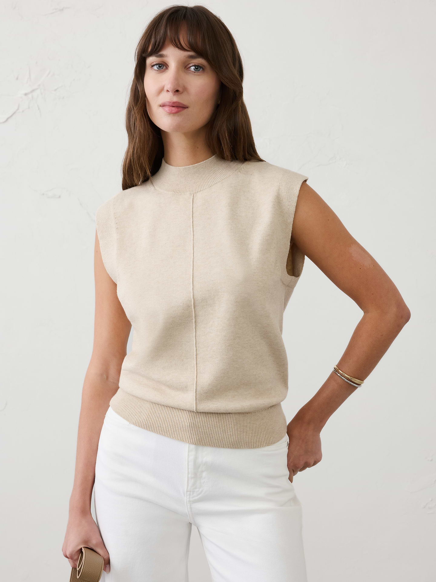 Image number 1 showing, Mockneck Shell Sweater