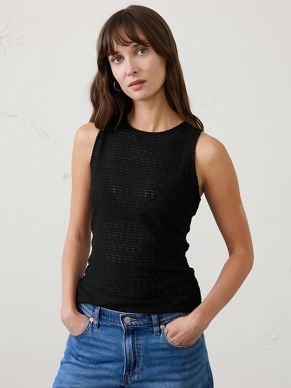 Sheer Jaquard Tank