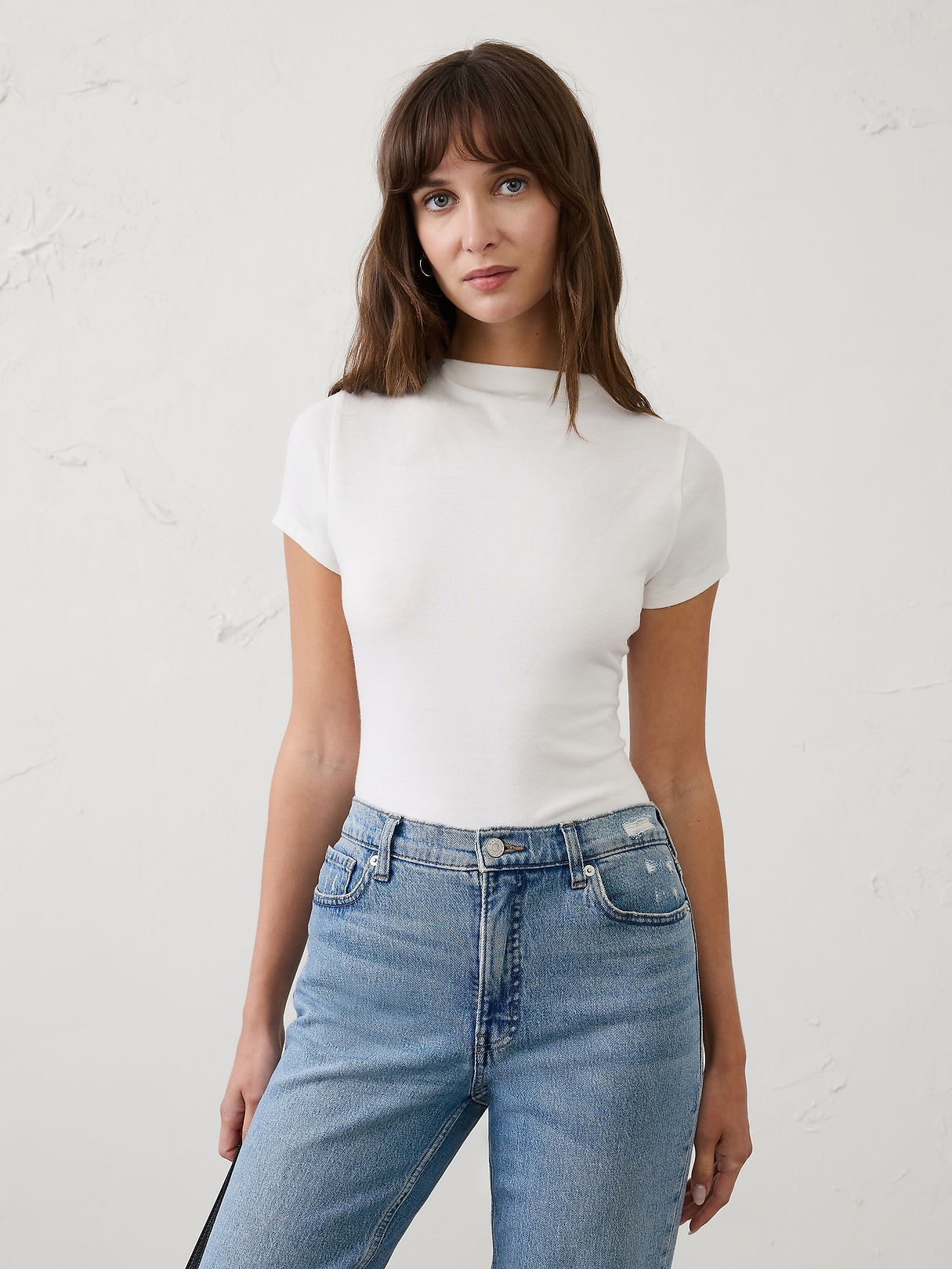 Jersey Mock-Neck T-Shirt | Banana Republic Factory